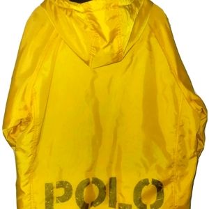 90s Vintage Polo Jeans Co Ralph Lauren Yellow Nylon Hoodie Coat Jacket L Y2K